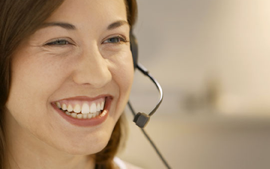 woman on headset photo
